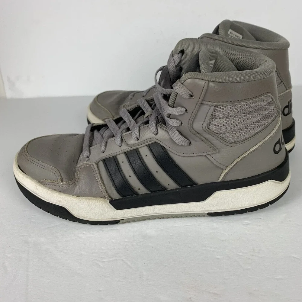 Adidas Entrap Mid Sneakers Gray & Black Basketball Shoes Ortholite Men's 9 READ‎